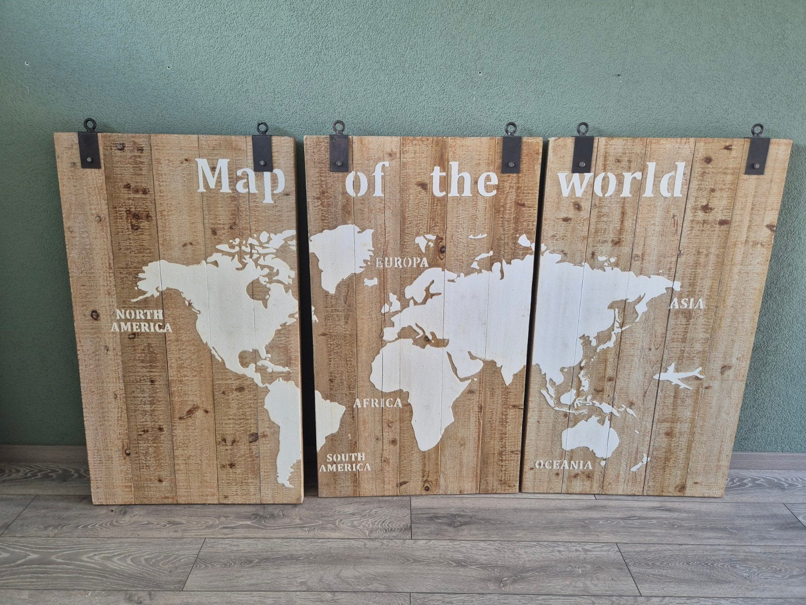 3x Wereldkaart wandpanelen - Zo goed als nieuw, Ophalen, Zo goed als nieuw