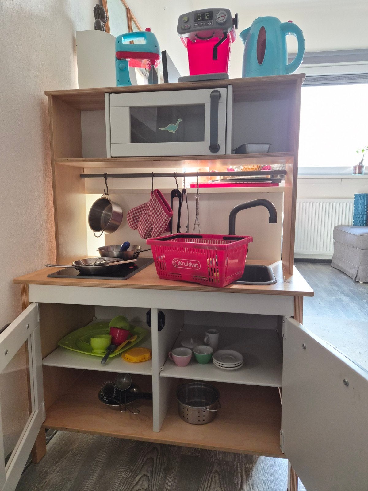 Houten speelkeuken met accessoires, Ophalen, Gebruikt, Knutselen
