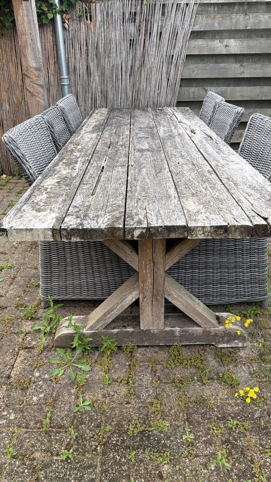 Robuuste houten tuintafel teak, Ophalen, Teakhout