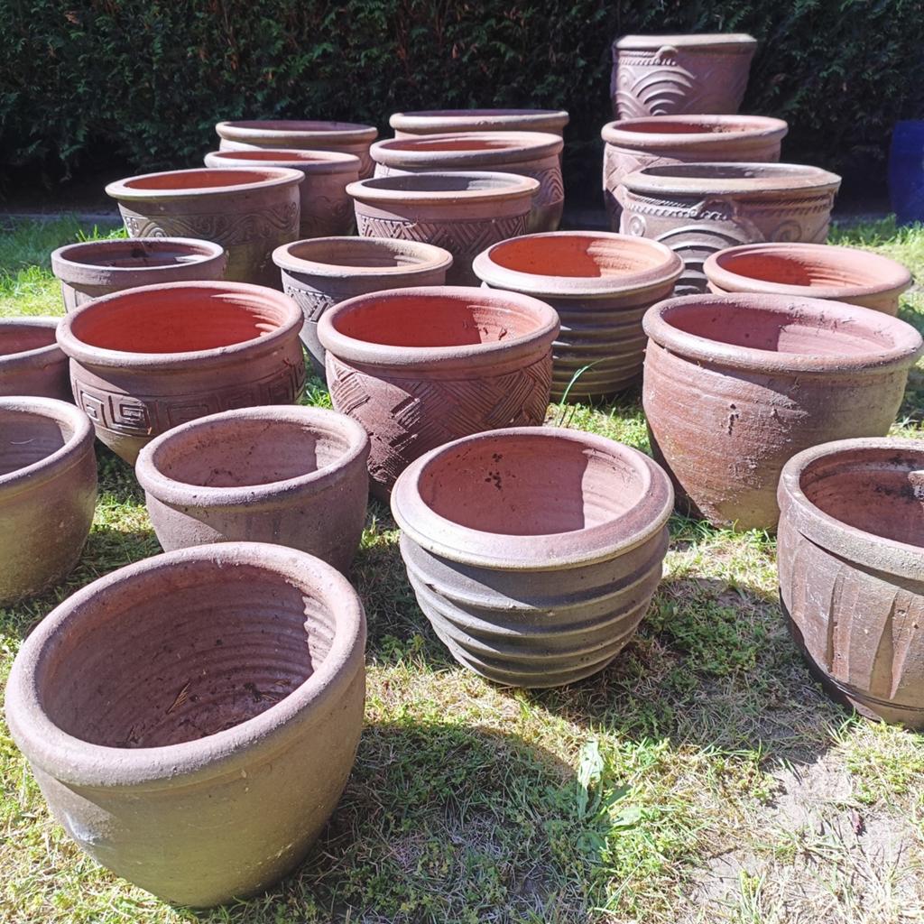 Bruine terracotta bloempotten in alle formaten tot 50cm!, Tuin en Terras, Bloempotten, Ophalen, Rond, Minder dan 25 cm, Minder dan 40 cm