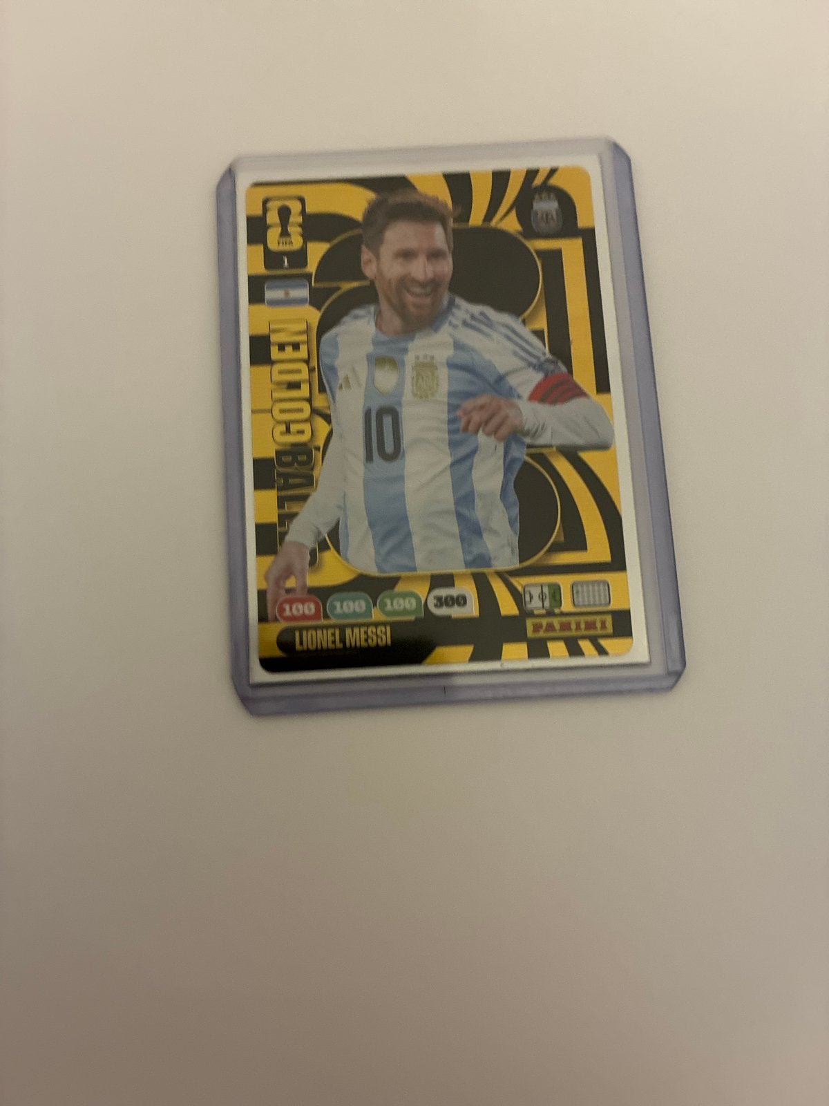 Lionel Messi Panini Adrenalyn XL FIFA WC 2022 Golden Ball, Ophalen of Verzenden, Zo goed als nieuw, Plaatje