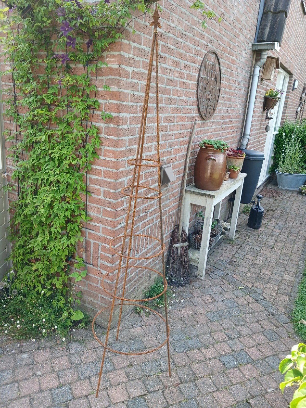 Massief ijzeren klimrek obelisk voor buitenplanten, Ophalen