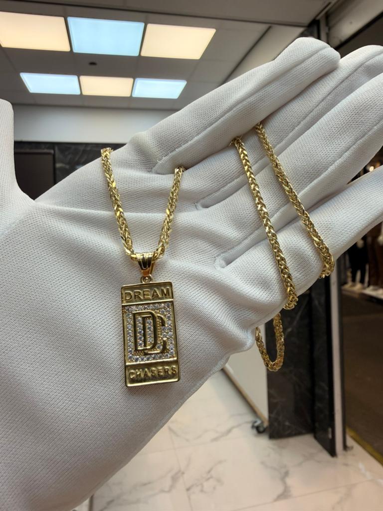 14k Dream Chaser hanger met vossenstaart ketting, Ophalen of Verzenden, Nieuw, Goud