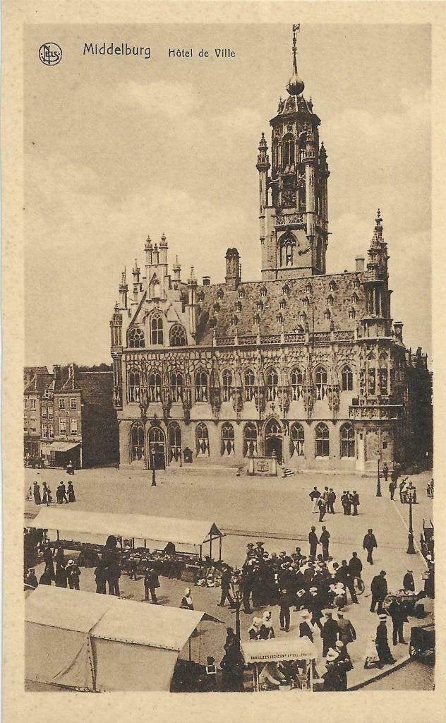 AK Middelburg - Stadhuis, Hôtel de Ville, Ophalen of Verzenden, 1920 tot 1940, Ongelopen, Zeeland