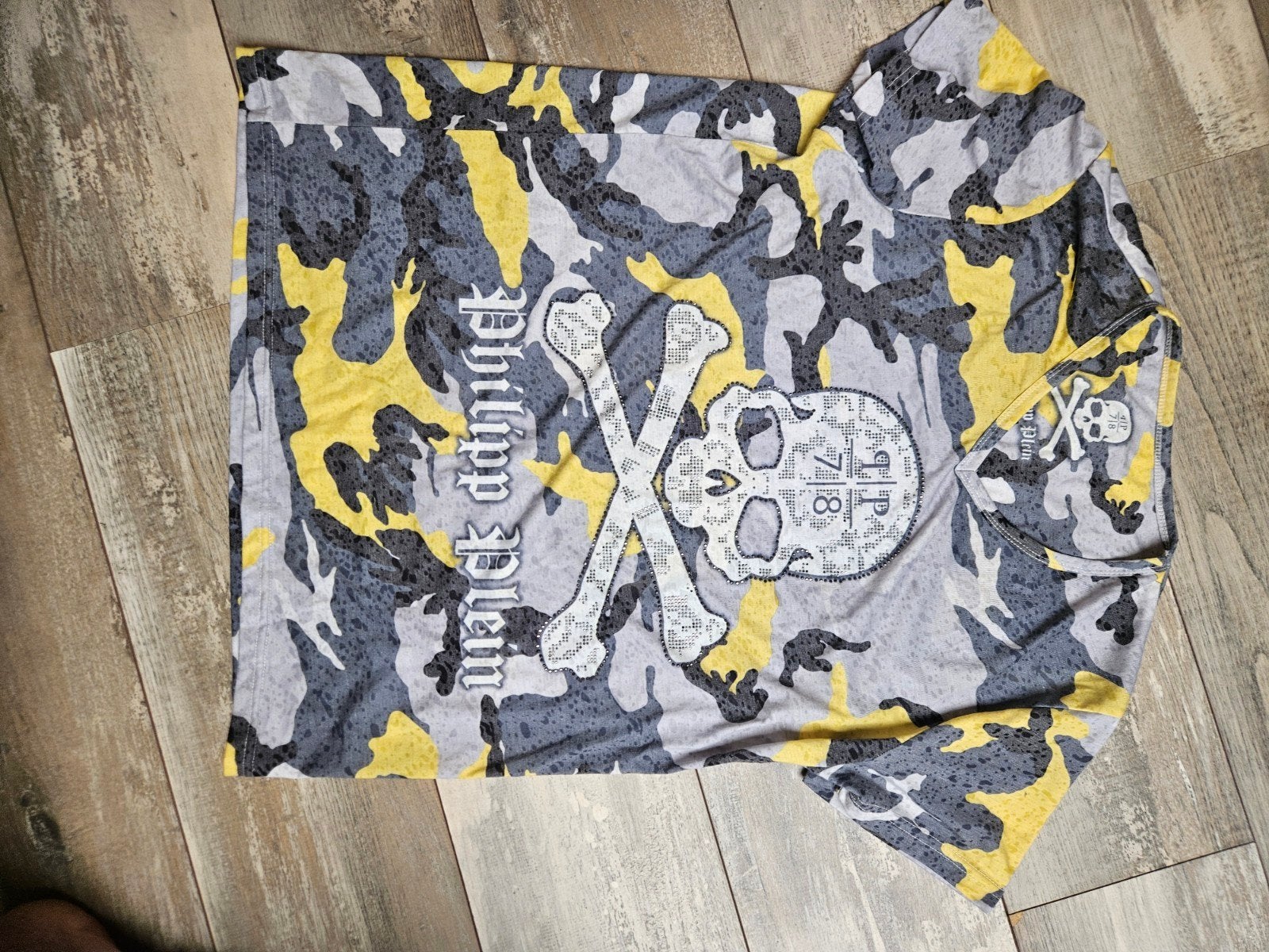 Philipp Plein T-shirt Camouflage Skull XXL, Ophalen of Verzenden, Zo goed als nieuw, Overige maten, Groen