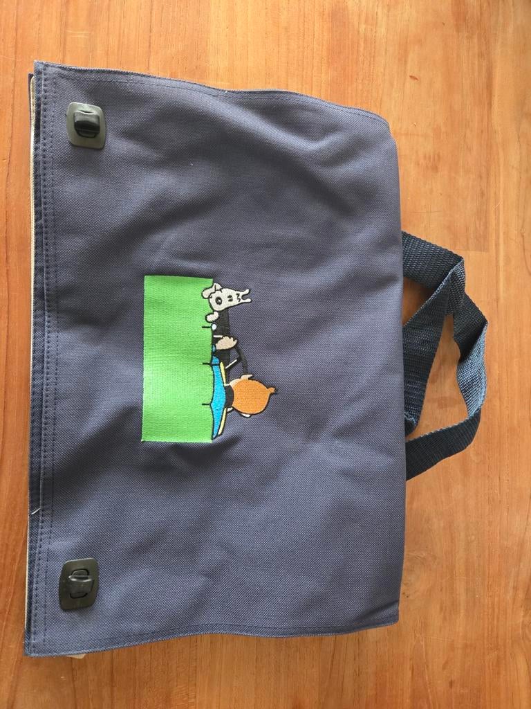 Kuifje / Tintin tas - Blauwgrijs met borduursel, Ophalen of Verzenden