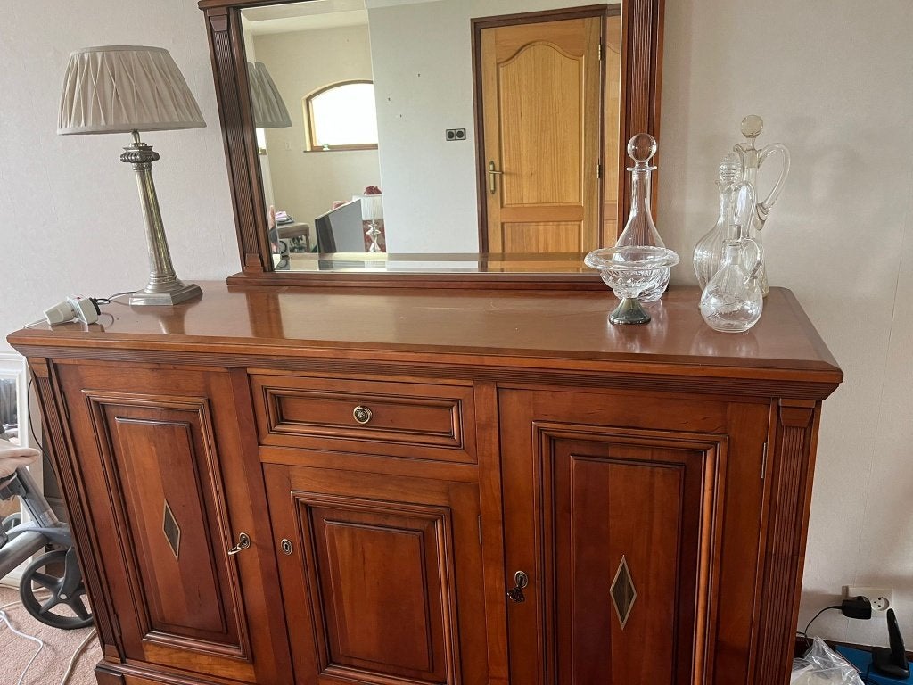 klassiek dressoir met spiegel: 155x95x50, Ophalen, Met deur(en), Klassiek, 150 tot 200 cm
