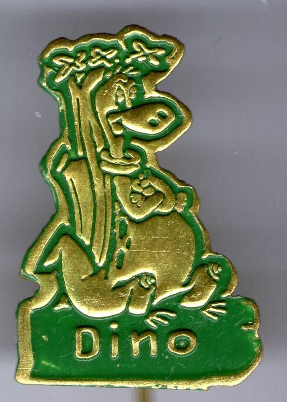 Dino Flinstones groen op koper TV/strip speldjes( R_136a ), Verzenden, Nieuw, Figuurtje, Speldje of Pin