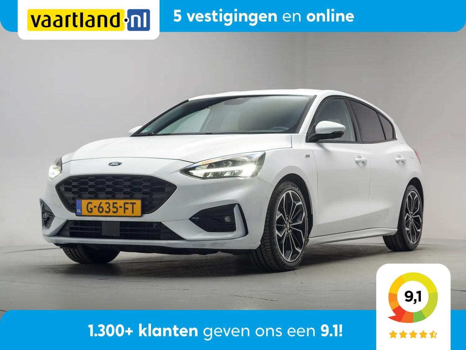 Ford Focus 1.0 EcoBoost 125pk ST Line Business [ LED Apple/A, Auto's, Focus, Dealer onderhouden, 125 pk, Gebruikt