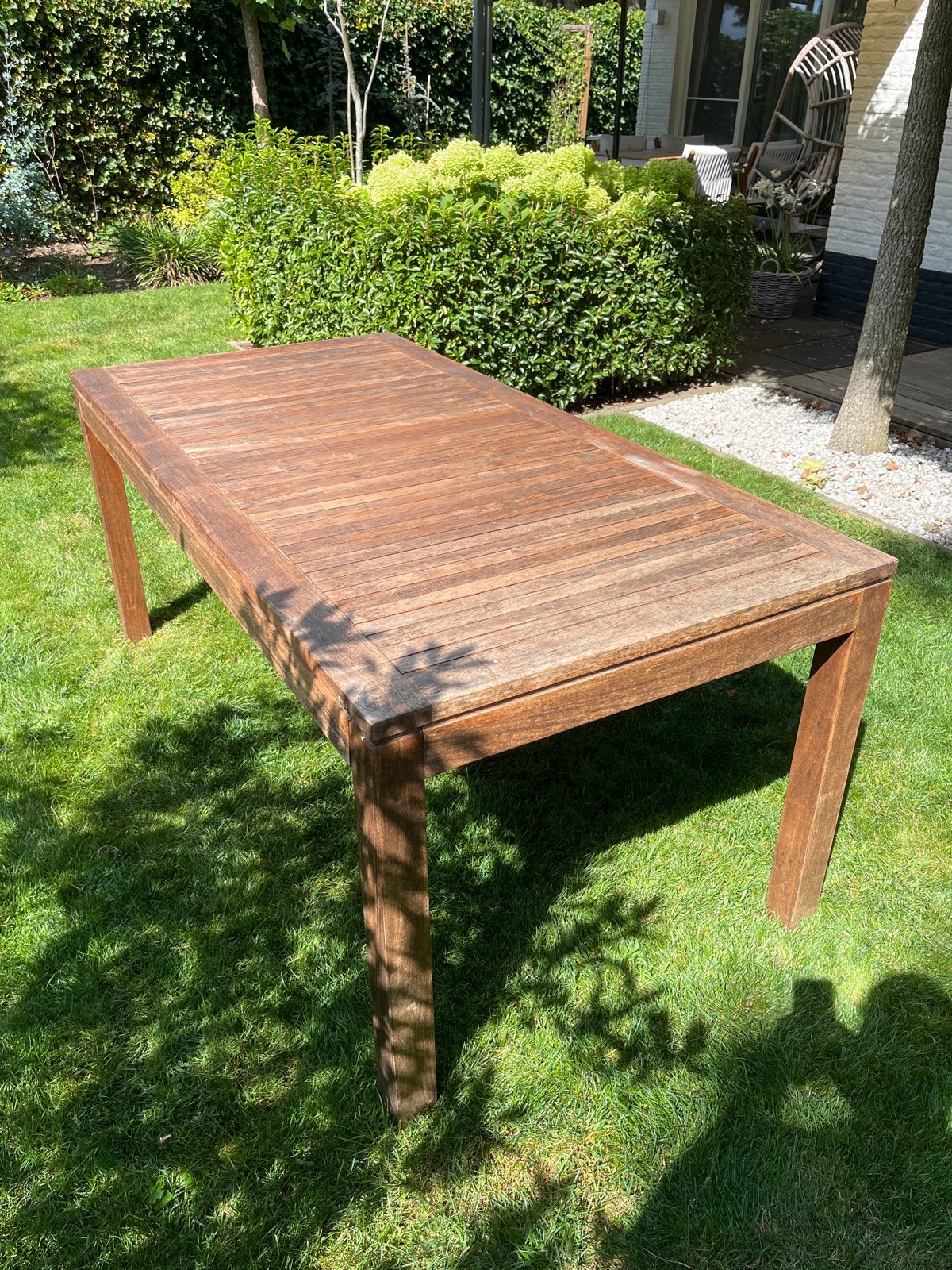 Teakhouten Tuintafel - Rechthoekig 180 x 90 cm, Ophalen, Gebruikt, Rechthoekig, Teakhout