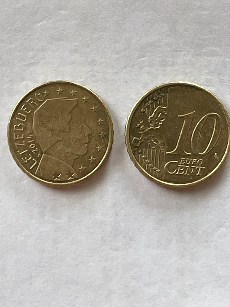 Luxemburg 10 cent 2014 en 2002, Postzegels en Munten, Munten | Europa | Euromunten, Ophalen of Verzenden, Luxemburg, 10 cent, Losse munt