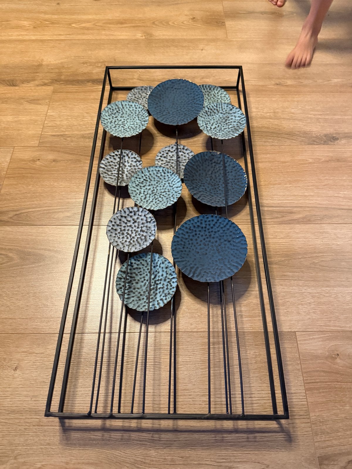 Moderne metalen wanddecoratie met cirkels, Ophalen, Metaal, Wandsculptuur, Meerkleurig