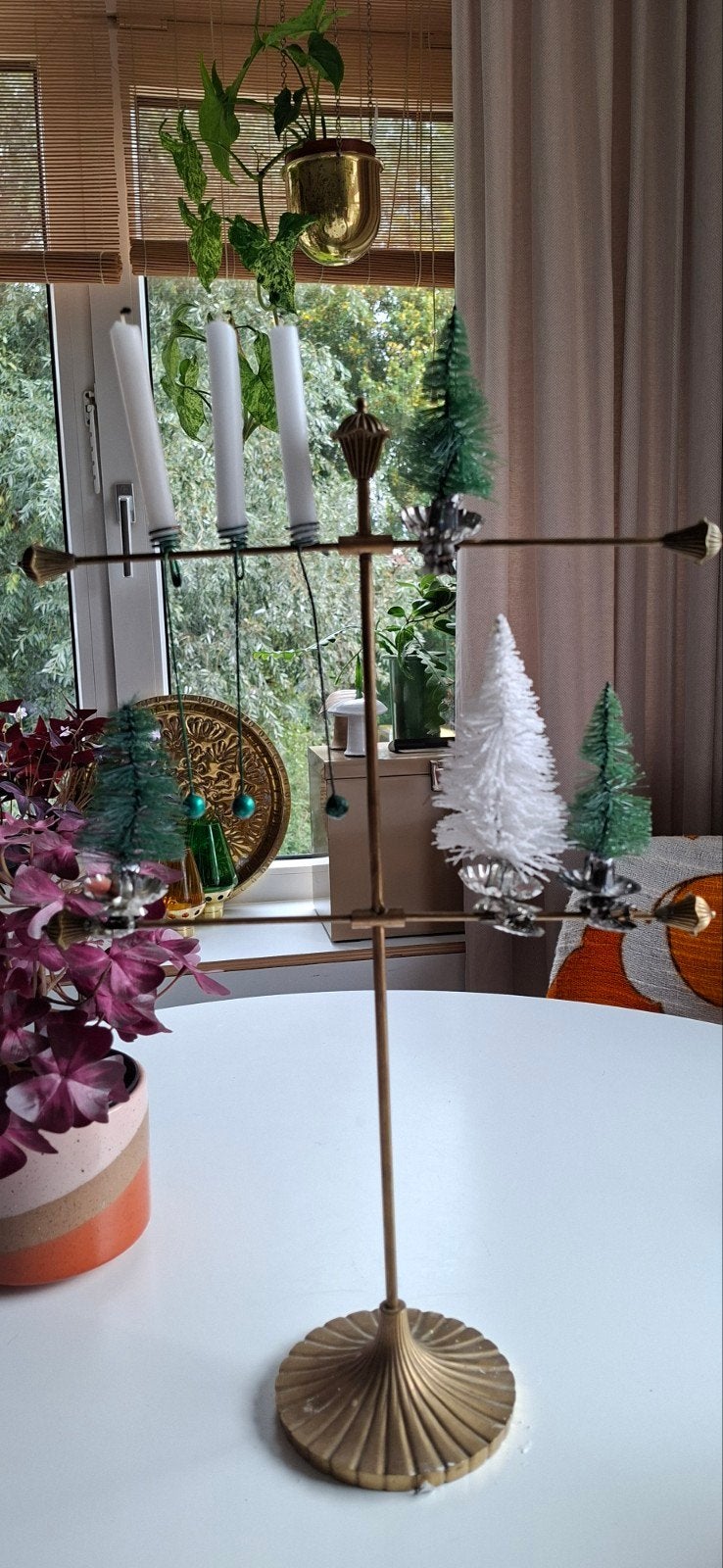 oude nostalgische kerstboom knijpers, met boompjes,, Ophalen of Verzenden