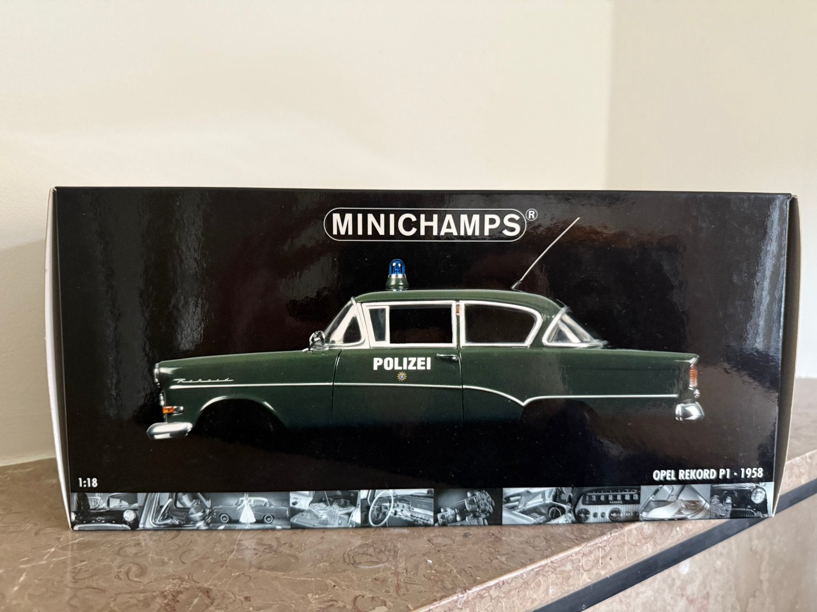 Opel Rekord P1 Polizei - Minichamps - 1:18 - Nieuw, Ophalen of Verzenden, Nieuw, Auto, MiniChamps