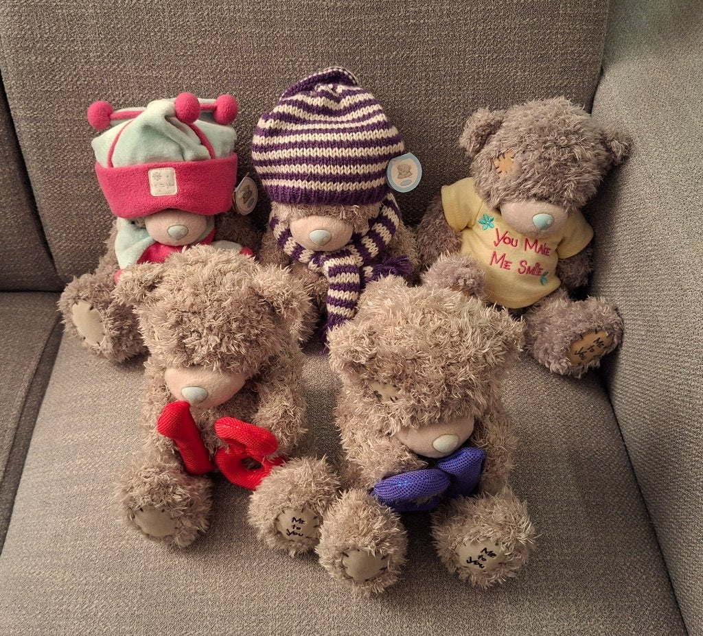 5 Verschillende Me To You beertjes 20 cm., Verzamelen, Beren en Cherished Teddies, Ophalen of Verzenden, Zo goed als nieuw, Stoffen beer