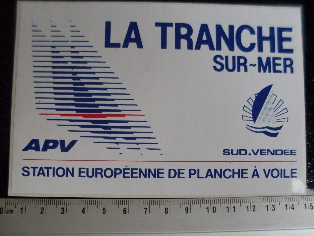 2x sticker la tranche sur-mer apv logo de planche a voile, Verzenden, Zo goed als nieuw, Bedrijf of Vereniging