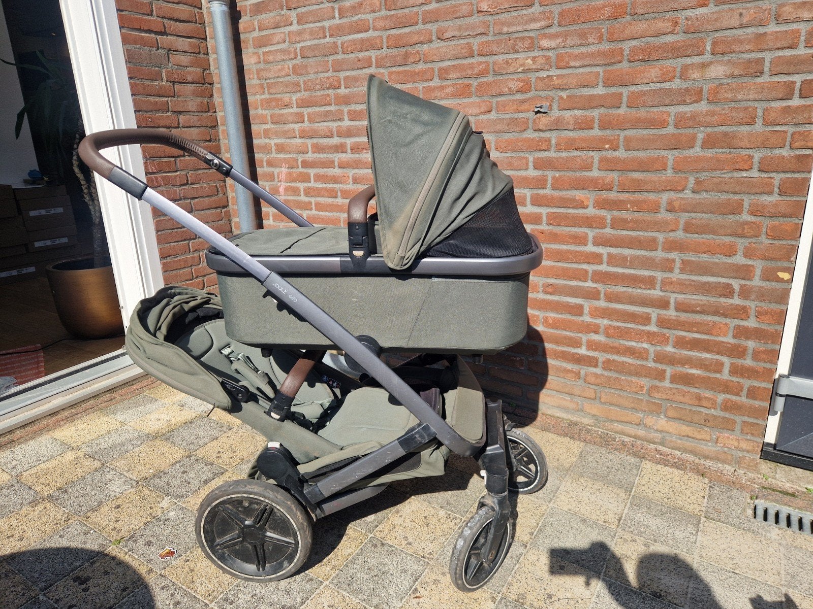 Joolz GEO3 Duo Kinderwagen Urban Green  met accessoires, Ophalen of Verzenden, Zo goed als nieuw, Duowagen, Kinderwagen