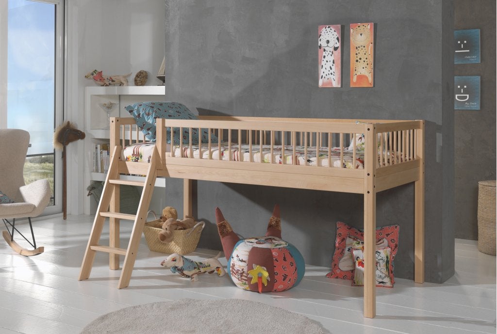 Forrest Beech halfhoogslaper - 90x200 - Naturel beuken, Niet ingevuld, Niet ingevuld, Niet ingevuld