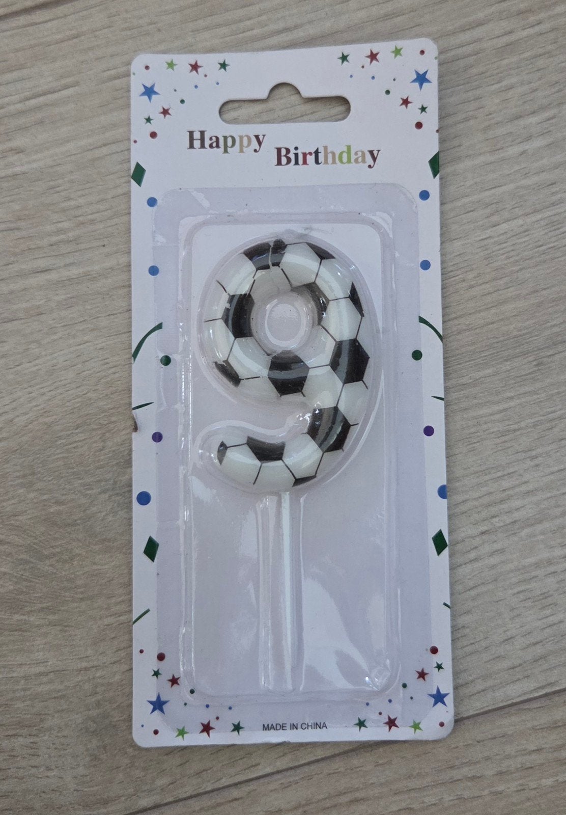 Voetbal Verjaardagskaarsje Cijfer 9. Nieuw, Ophalen of Verzenden, Nieuw, Versiering, Verjaardag