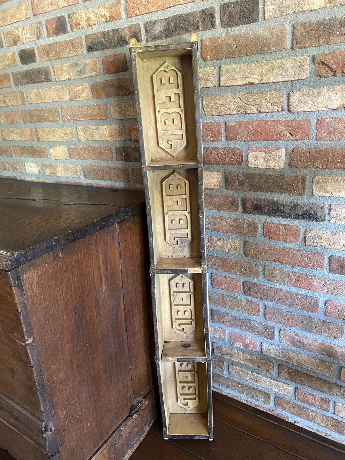 Brocante houten steenmal, 109 cm, Ophalen