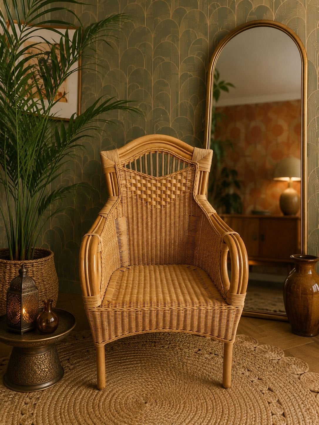 4 Rotan fauteuils vintage stijl, perfect voor ontspanning, Ophalen, Vintage en chic, Gebruikt, Overige kleuren