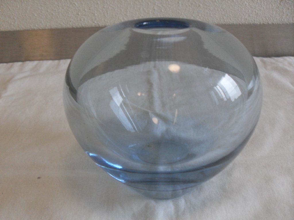 holmgaard per lutken vaasje blauw gesigneerd, Antiek en Kunst, Ophalen of Verzenden