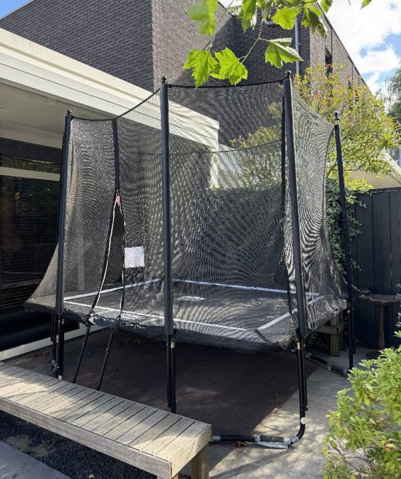 SPRING trampoline, 300  245 cm, incl. veiligheidsnet, Ophalen, Gebruikt