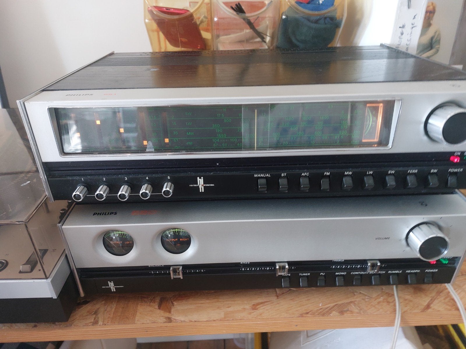 Vintage Philips hifi stereo set compleet, Ophalen, Gebruikt, Philips