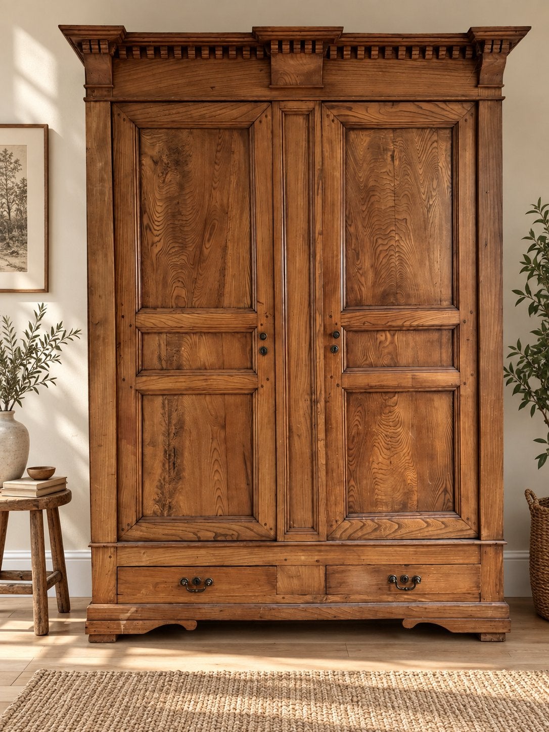 Antieke houten kast essenhout, Antiek en Kunst, Ophalen