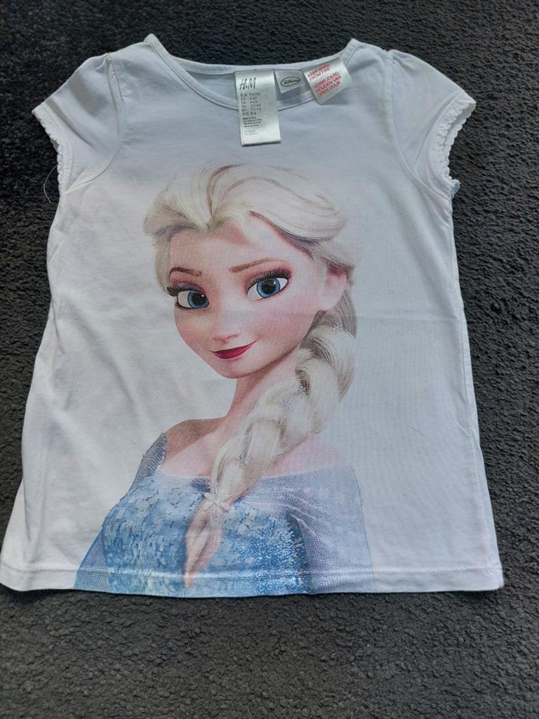 Leuk wit shirt met Elsa van Frozen van H&M maat 110/116, Meisje, H&M, Ophalen of Verzenden, Zo goed als nieuw