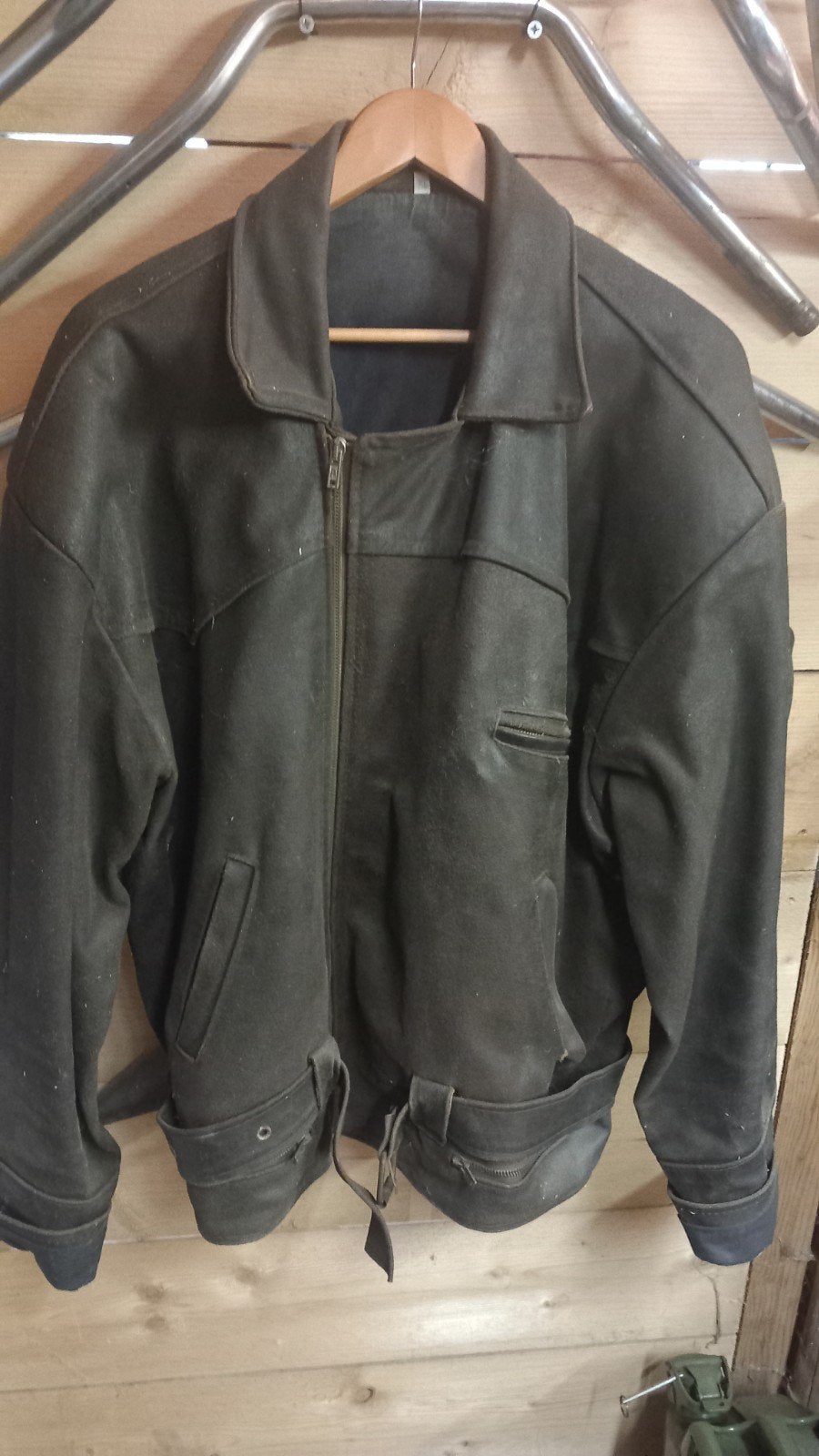 Stoere zware leren jas - Vintage look, Ophalen of Verzenden