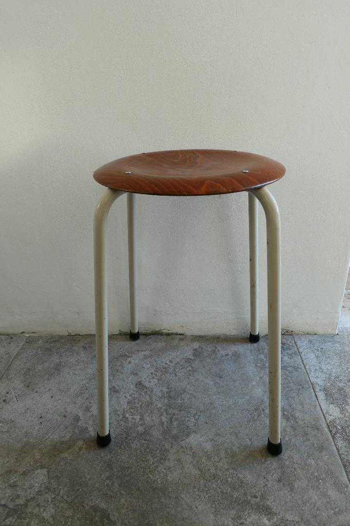 Vintage plywood kruk Presikhaaf Arnhem, Ophalen of Verzenden, Gebruikt, Hout