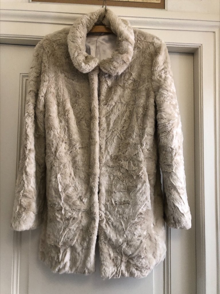 Luxe Faux Fur Jas - Beige/Crème, Jessica, Beige, Maat 42/44 (L), Ophalen of Verzenden