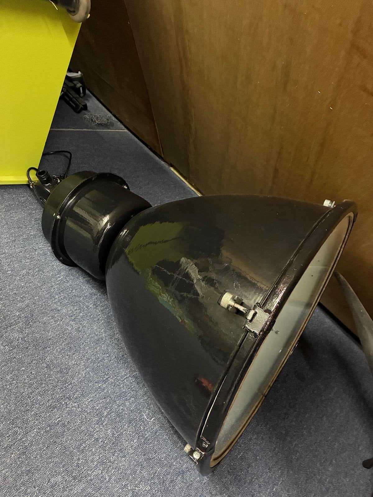 Grote Industriële Lamp - Zwart Metaal, Ophalen, Gebruikt, 50 tot 100 cm, Minder dan 100 cm