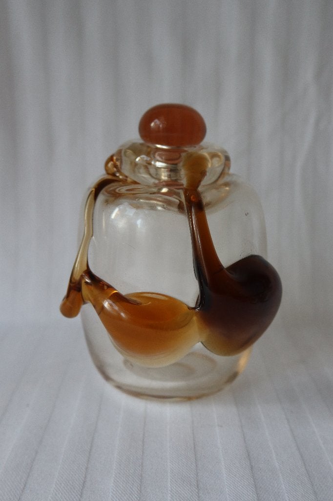 Vintage Heikki Orvola Finland Art Glas design fles c 1970, Ophalen of Verzenden