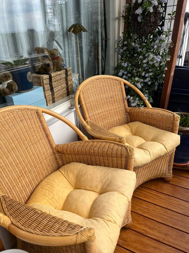 Rotan stoelen - fauteuils ., Ophalen, Zo goed als nieuw, 75 tot 100 cm, 50 tot 75 cm
