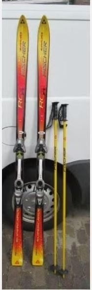2 Prima Skilatten en 2 stokken van Fisher - 190cm, Sport en Fitness, Ophalen, Zo goed als nieuw, Ski's, Fischer