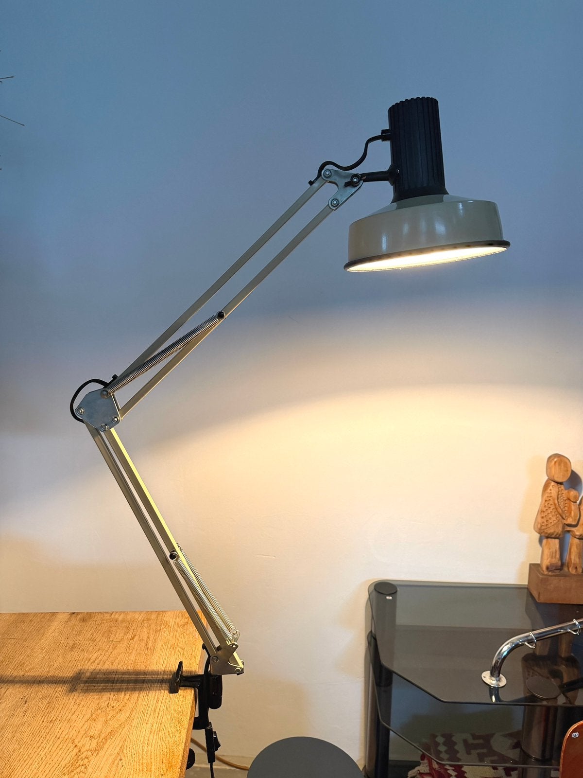 Vintage Vricotex architectenlamp, werklamp, schaarlamp, Beige, Gebruikt, Overige merken, I