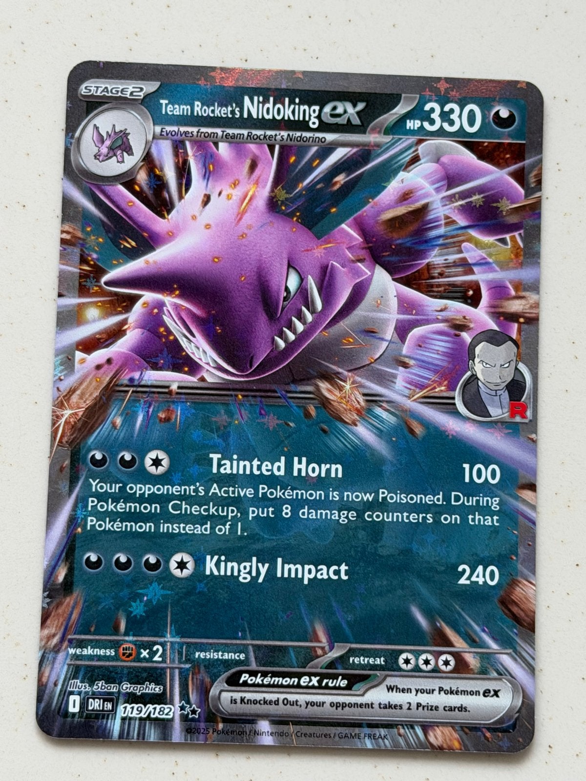 Pokémon Kaarten: Nidoking ex, Granite Cave, Basic Energy, Hobby en Vrije tijd, Ophalen, Nieuw, Losse kaart