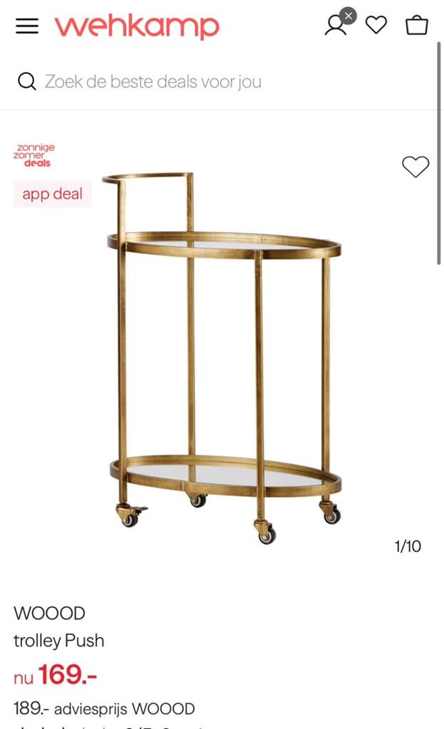 Woood trolley / serveerwagen, Ophalen, Zo goed als nieuw