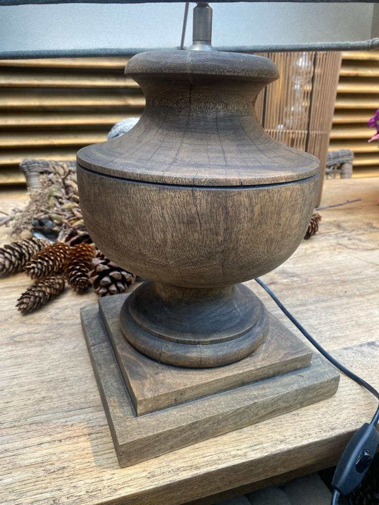 Stoere houten lampenvoet - Old Brown, Ophalen of Verzenden, Gebruikt