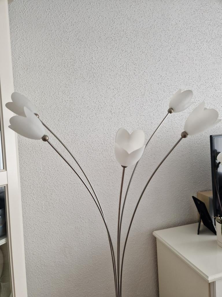 Moderne vloerlamp met 5 glazen kelken, Ophalen