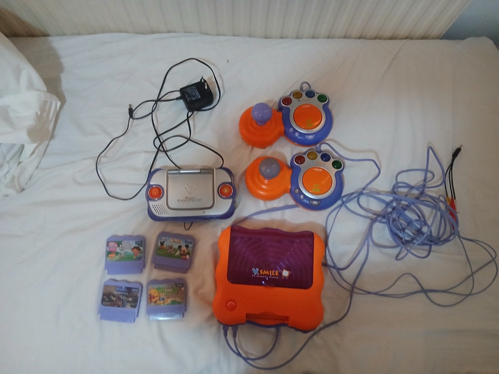 v.smile console, pocket console, 2 controllers, 4 spellen, Ophalen of Verzenden, Overige merken, Gebruikt