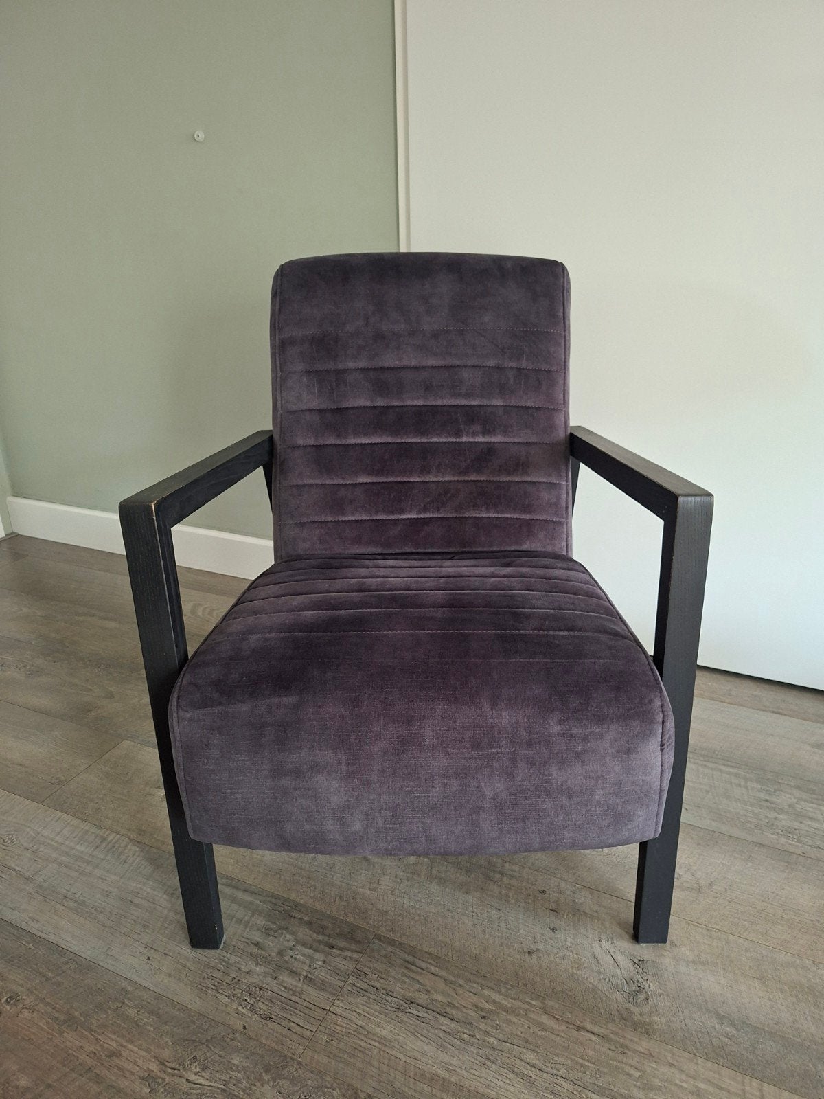 Eleonora Fauteuil Lars fluweel grijs 84 x 63 x 88 cm, Huis en Inrichting, Fauteuils, Ophalen, Gebruikt, 75 tot 100 cm, Stof