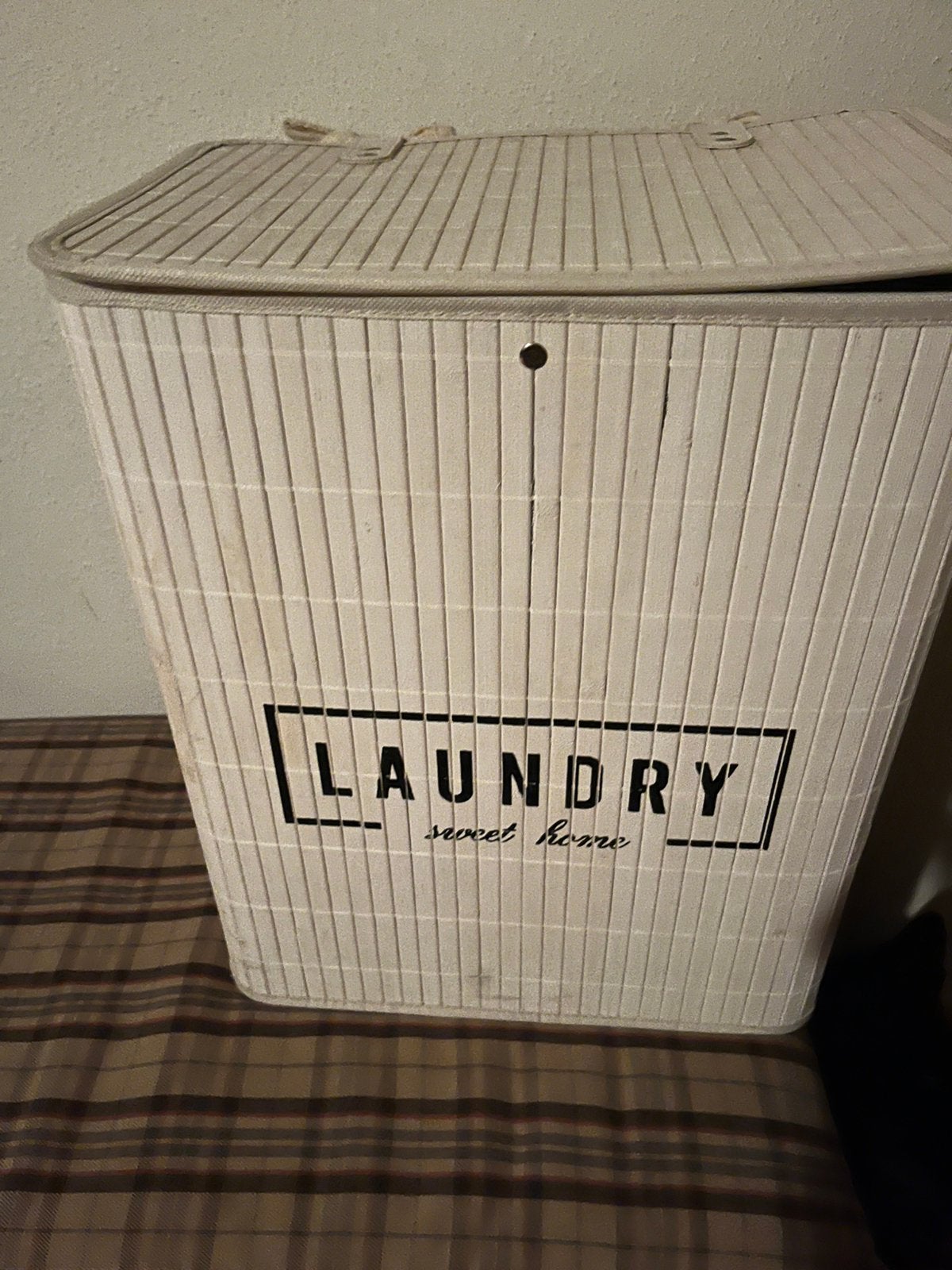 Wasmand met waszak, Ophalen, Gebruikt, Wasmand, Wit