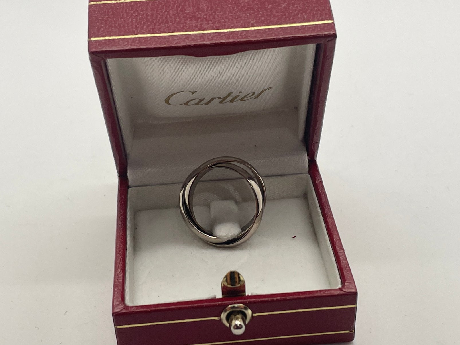 Prachtige 18 karaat wit gouden Cartier trinity ring maat 16, Sieraden, Tassen en Uiterlijk, Ophalen of Verzenden, X, Dame, Zilver