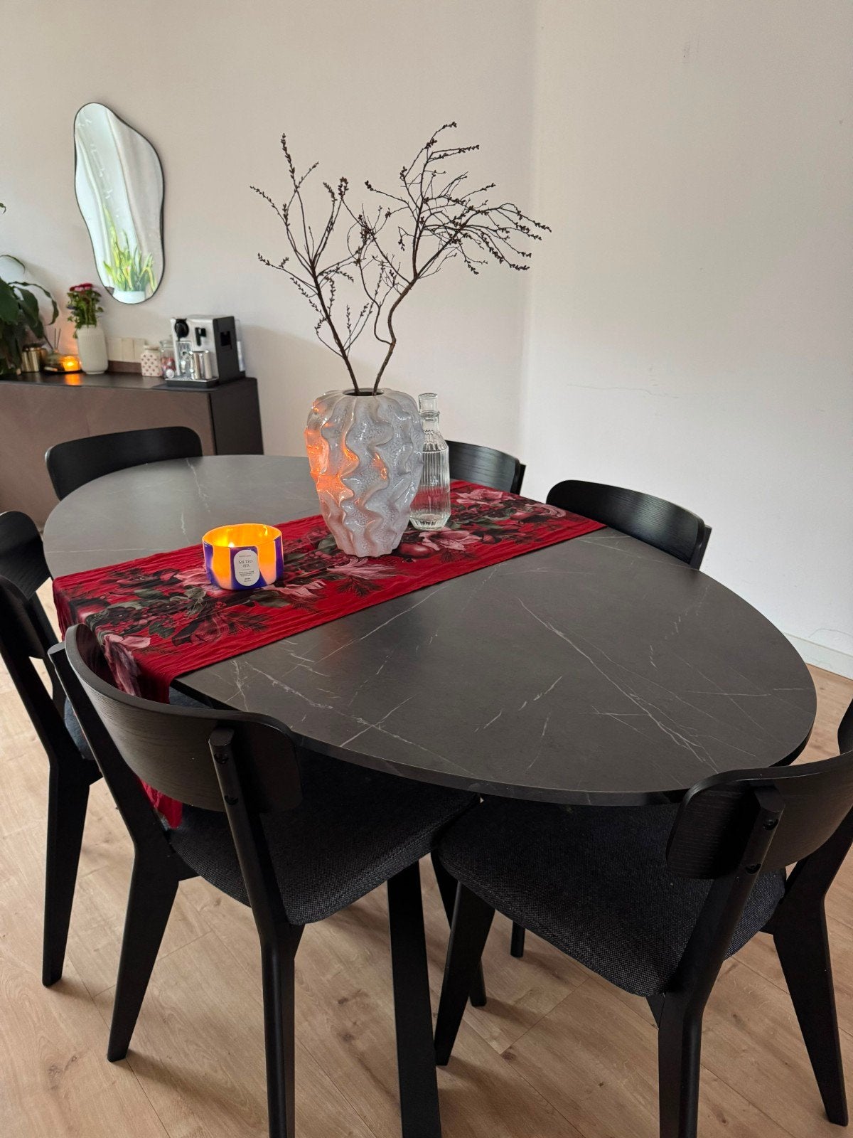 Ikea Mariedamm tafel met 6 gestoffeerde Lisabo stoelen, 100 tot 150 cm, Ophalen of Verzenden, Vijf personen of meer, 150 tot 200 cm