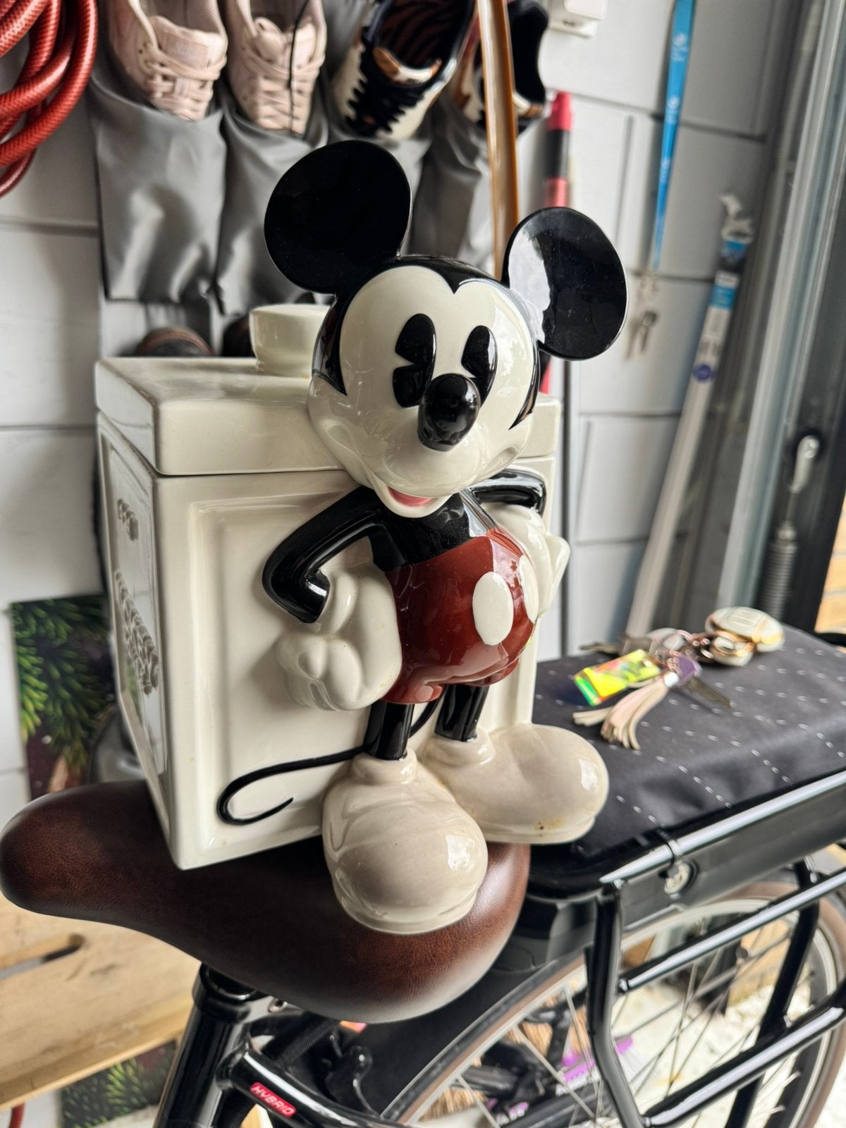Disney Mickey Mouse koekjespot / voorraadpot, Ophalen, Mickey Mouse, Zo goed als nieuw, Beeldje of Figuurtje