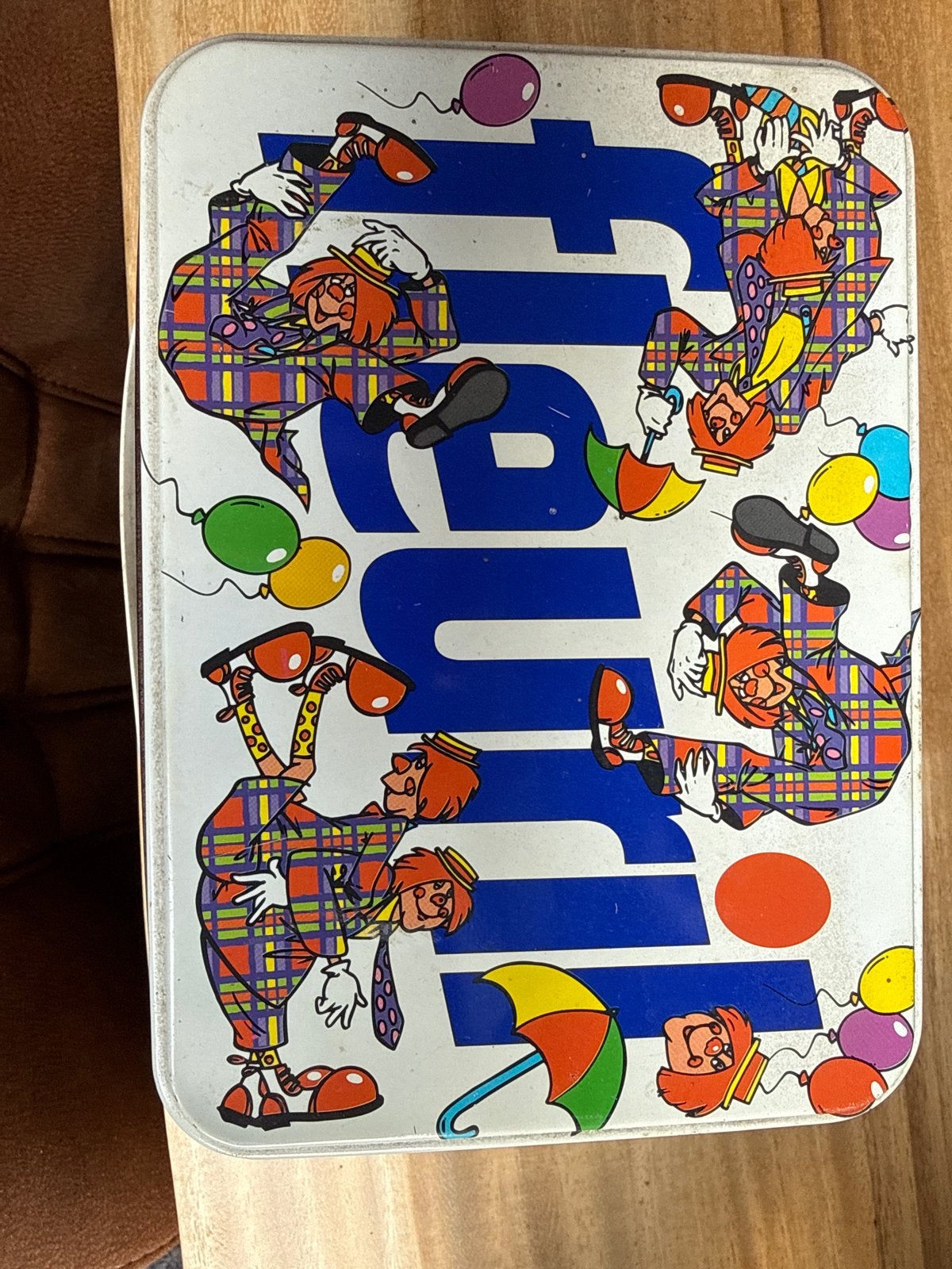 Vintage Fleuril Waspoeder Blik met Clowns - Jaren '70/'80, Ophalen of Verzenden, Gebruikt