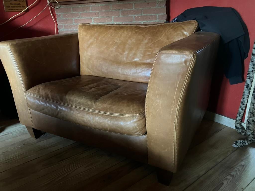 Lederen bankje, Ophalen, Gebruikt, Overige maten, Minder dan 150 cm